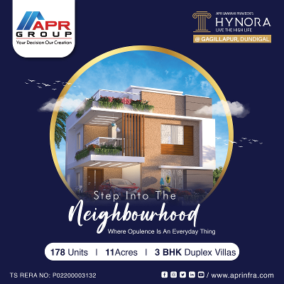 Duplex villas for sale near Dundigal  | APR Group